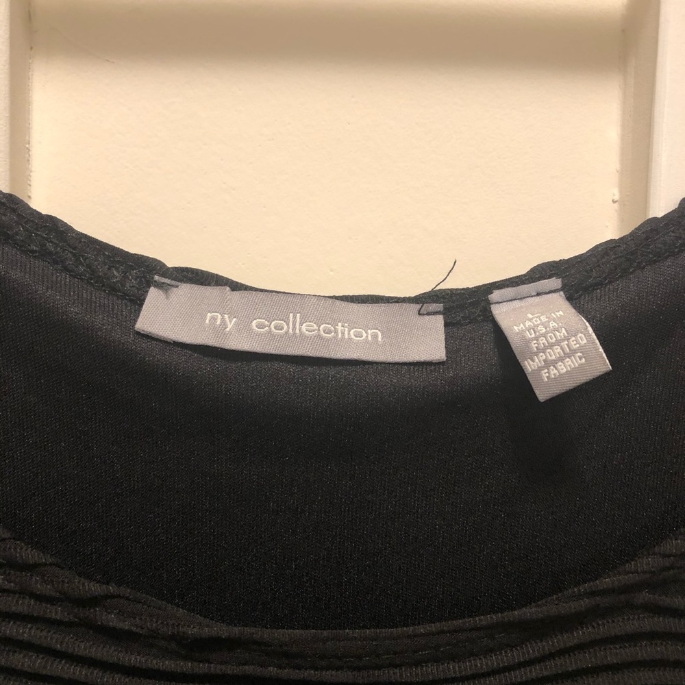 NY Collection Ribbed Black Dress - Picture 5 of 6